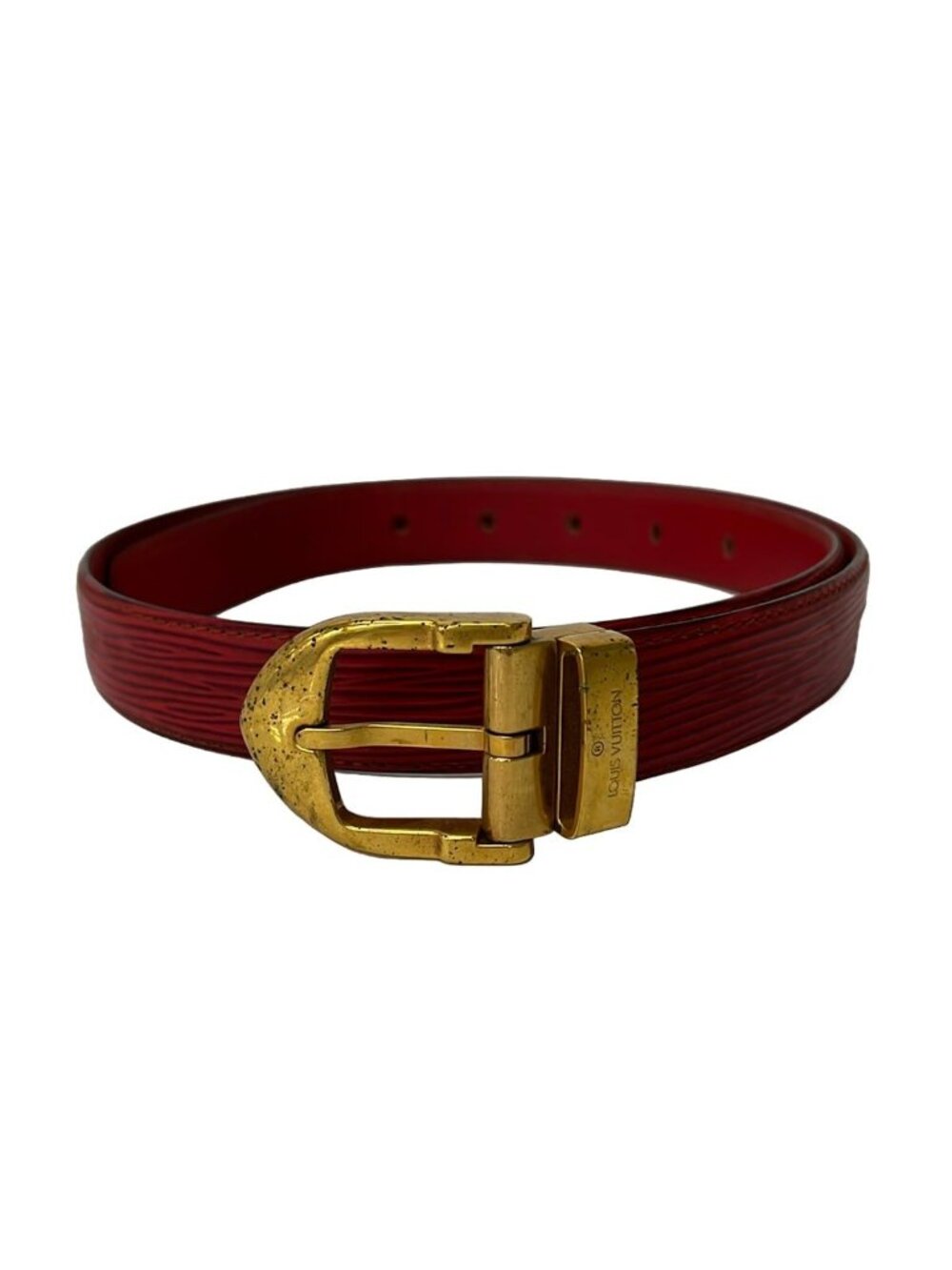 Louis Vuitton Belt Epi 110/44 Ceinture Epi Castilian Red Leather
